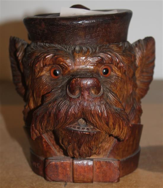 Carved tobacco jar - Black Forest